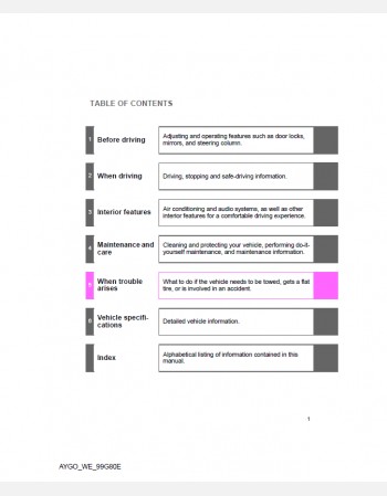 toyota aygo 2011 owners manual rhd & lhd